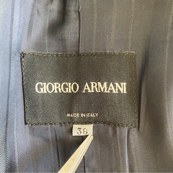 Giorgio Armani navy ruffle collar Jacket - Picture 7 of 7